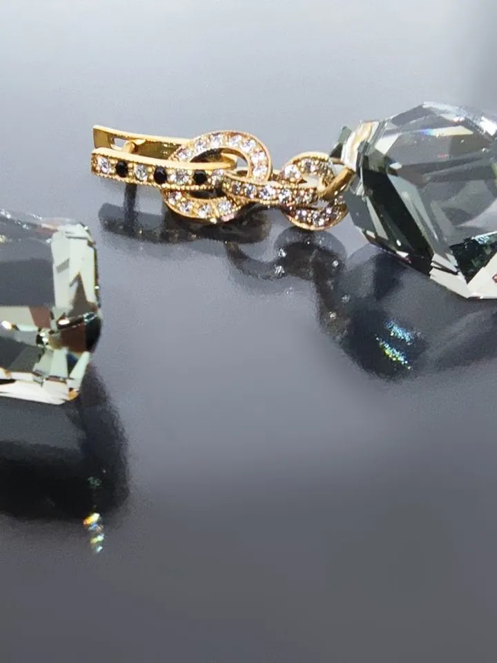 Earrings with Swarovski crystals. Disassemblable silver\gold\zircons