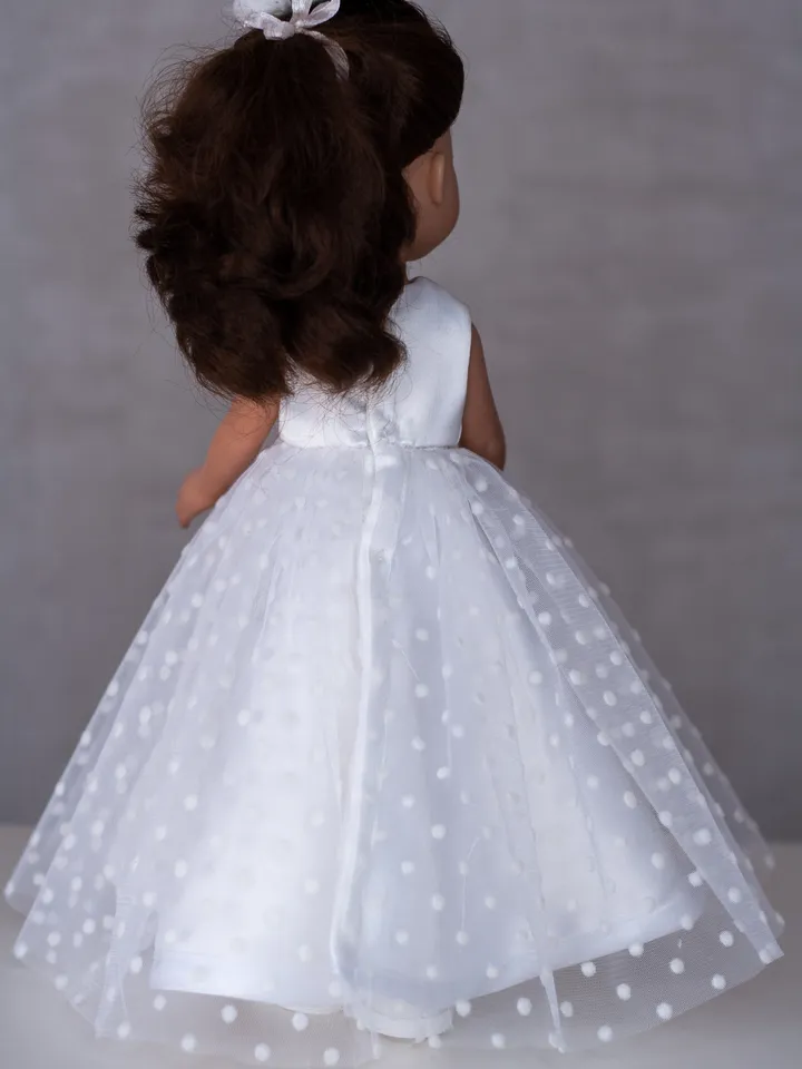 Paola Reina doll clothes, White long dress for Paola Reina, 13 inch doll clothes, Doll clothes, Dolls outfit, 32 cm doll