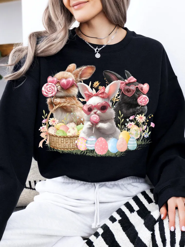 Glitter Easter Bunny Coquette PNG Happy Easter png PNG Coquette Bunny PNG Bow Easter Glitter Brushstroke Girls Kids Easter Sublimation