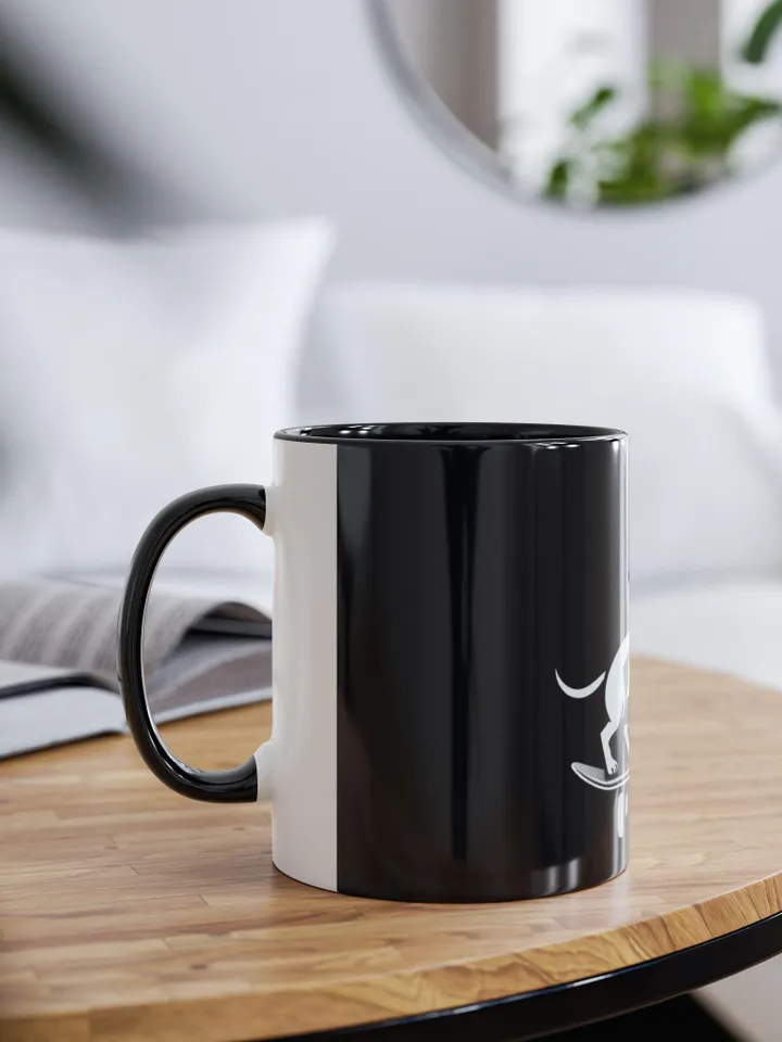 Skateboarding Dog Mug | Two-Tone 11oz Coffee Mug, Unique Pet Lover Gift, Dog Mom Gift, Funny Mugs for Dog Lovers, Perfect for Birthdays