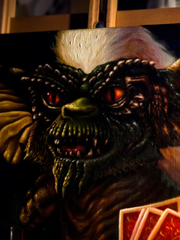 Original Oil painting Gremlin Boss
