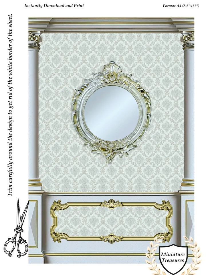 Wallpapers- Set 17-v7 | Printables for Dollhouses and Unique Miniature Projects | Digital Downloads | in Scale 1/12th