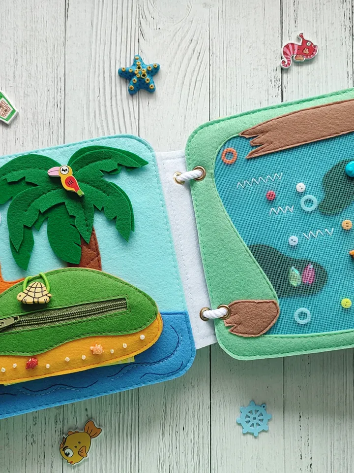 Pirate Quiet book toddler, Felt book baby, Montessori Busy book