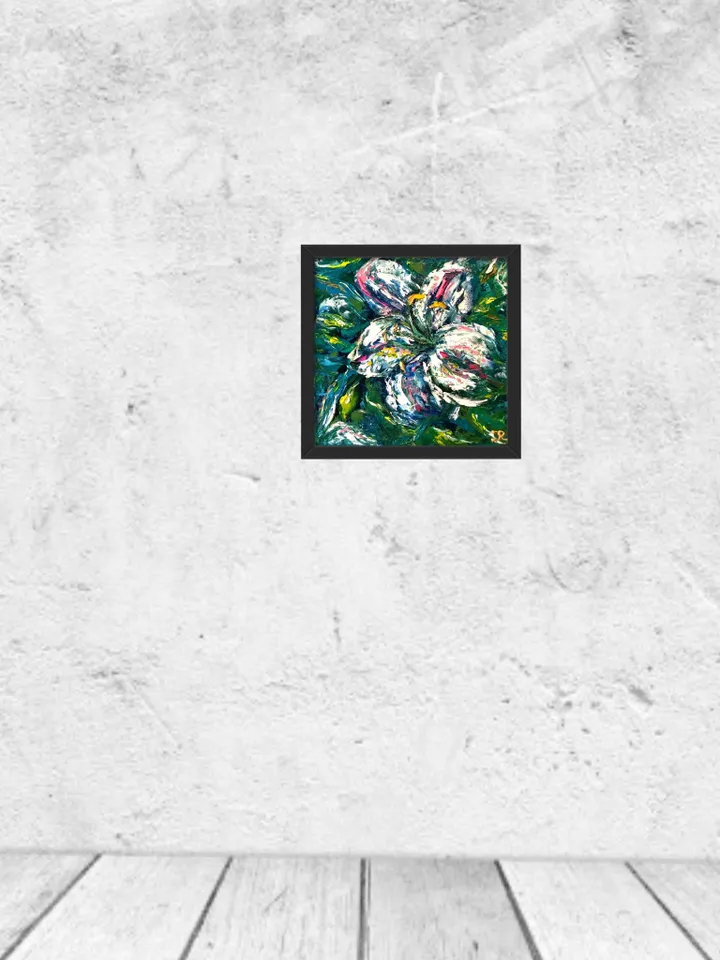 Lilies original oil painting on stretched canvas , flowers impasto painting ,home decoration made to order.