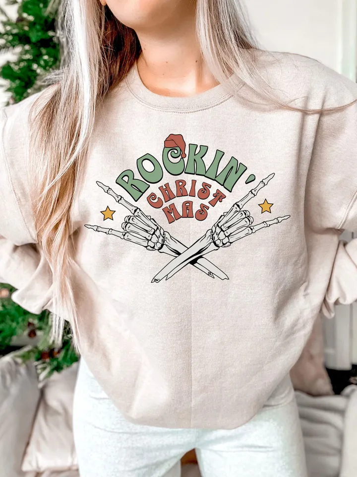 Rockin' Around Png, Cute Christmas Tree Png, Funny Christmas Trees Png,Merry and Bright Png, Merry Christmas, Rock Lover Png,Holiday Season