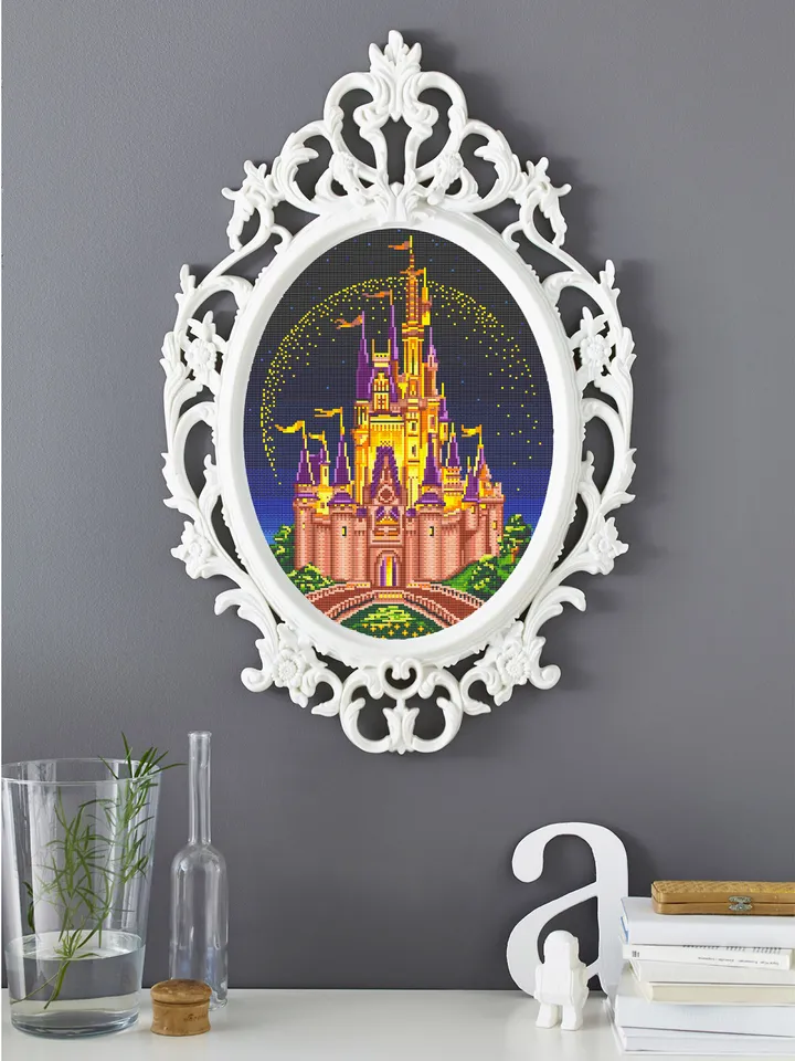 Cinderella castle cross stitch pattern download PDF Magic Kingdom cross stitch Fantasy night xstitch chart Castle princess embroidery #C2