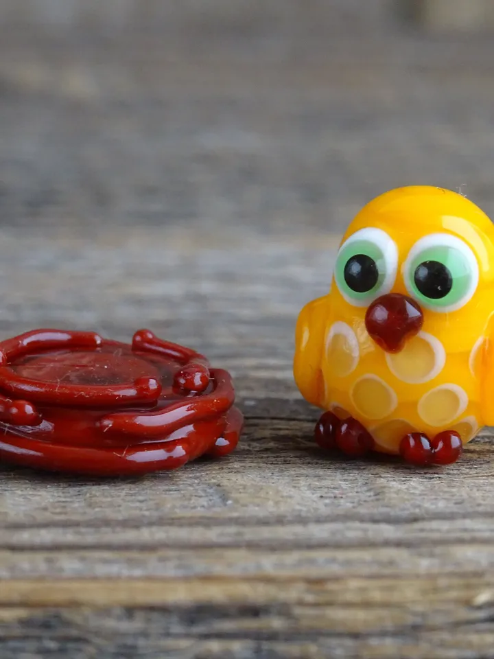 OWL GIFTS Owl figurine Glass Owl decor Owl statue Miniature Owl ornament Owl teacher gift Owl totem Tiny glass animals Owl bead Easter gift