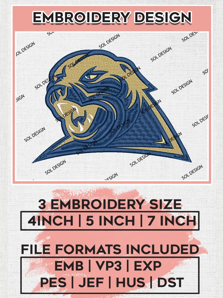 Pittsburgh Panthers NCAA Team Mascot Logo embroidery designs, NCAA Pittsburgh Panthers Logo Machine embroidery designs, NCAA Team Logo embroidery designs, NCAA Game Day Machine embroidery designs, Digital Download