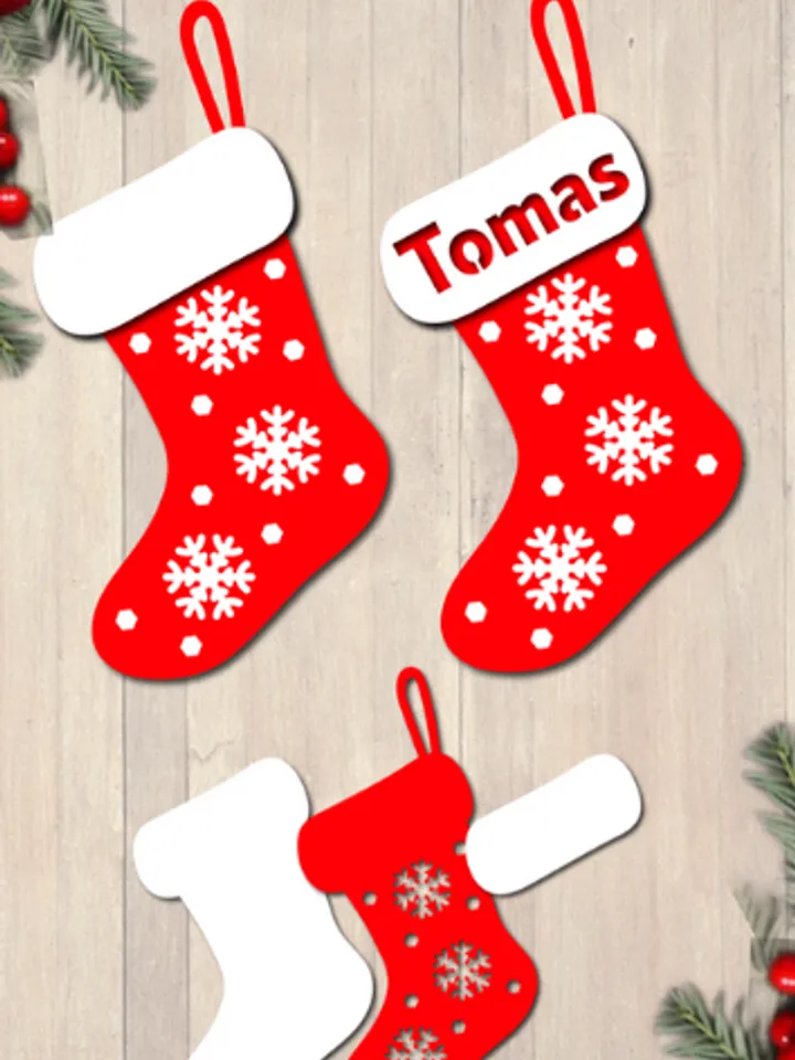 Personalized christmas Socks SVG, Custom Name svg