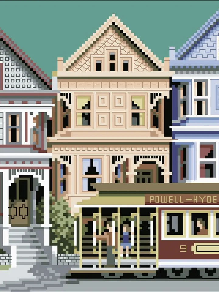 Vintage Cross Stitch Pattern Victorian House Counted Digital Download PDF