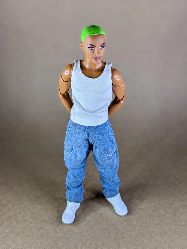 Hip-hop jeans for 12-inch fashion male doll