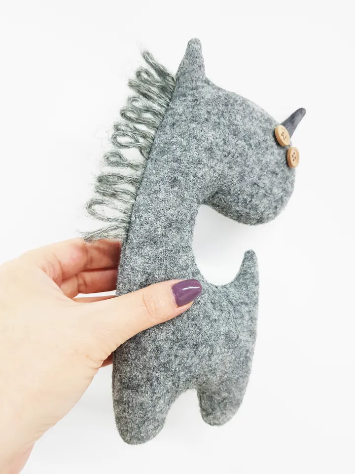 Stuffed Unicorn Sewing Pattern PDF, digital tutorial in english, rag doll diy