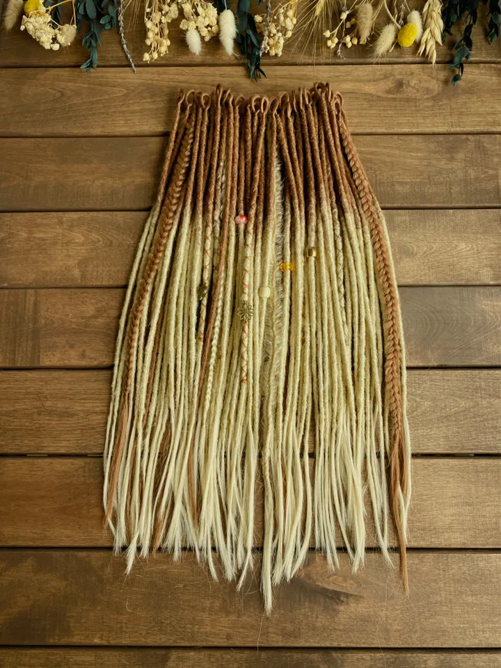 Honey brown to blonde ombre synthetic Se dreadlocks and braids, Ready to ship