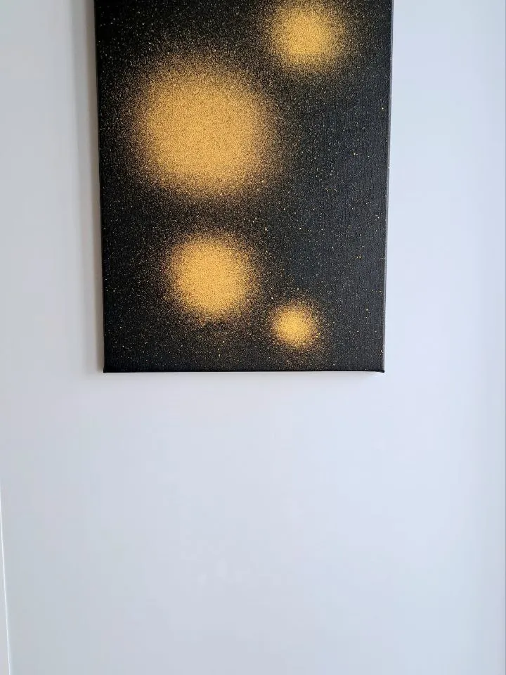 Interior oil painting "Four suns" painting with gold