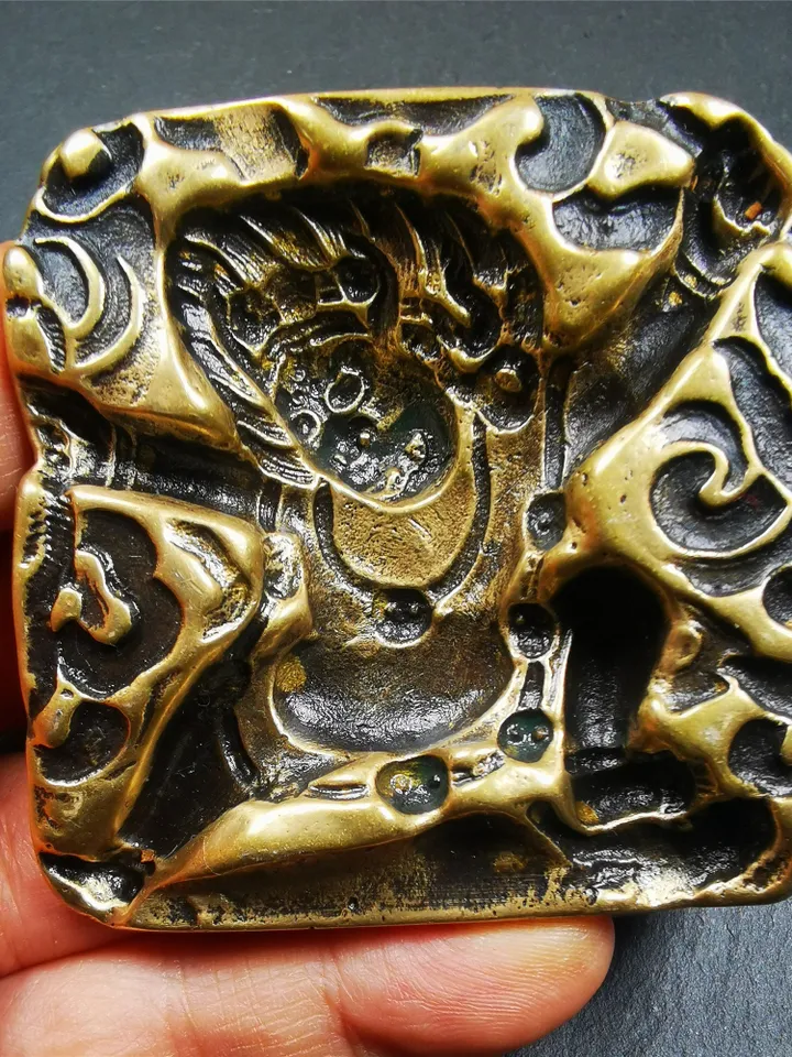 Gandhanra Old Tibetan Buddha Statue Tsa Tsa Mold, Mahakala Tsha Tsha Mould For Making Clay Statue,2.36&quot;,about 70 Years Old