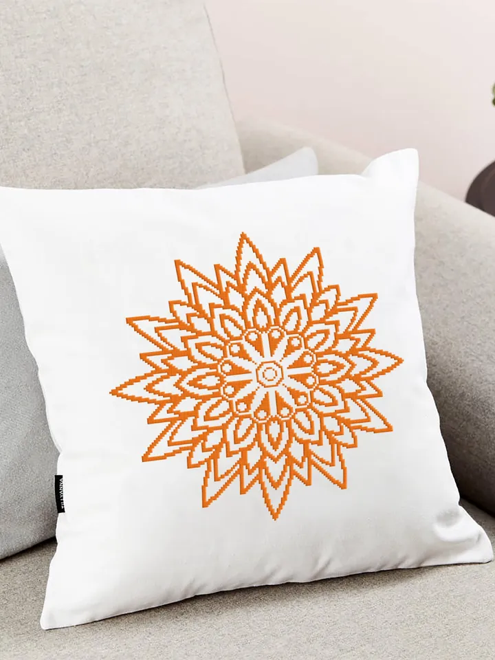 Mandala cross stitch pattern download PDF Geometric pattern digital PDF Monochrome cross stitch sampler Mandala ornament cross stitch #M68