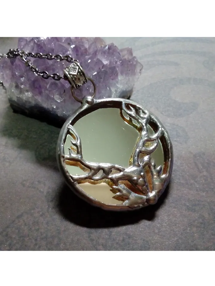 Deer antler jewelry, Deer head necklace, Noel, Yule jewelry. Christmas deer, stag head pendant