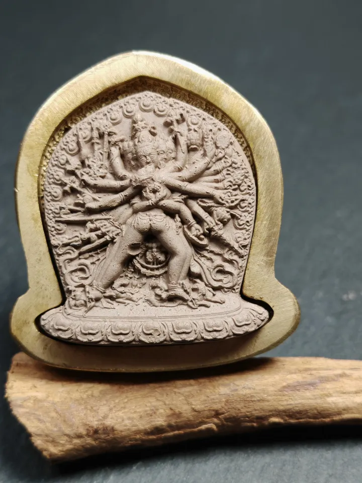 Kalachakra Vajra Tsa Tsa Mold,4.5cm Height Old Version,Gandhanra Unique Tibetan Buddha Tsha Tsha Mould For Making Clay Statue