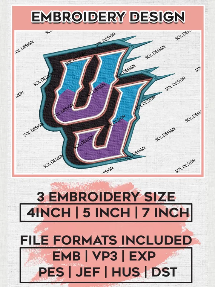 Utah Jazz Embroidery Design Files, NBA Embroidery Files, NBA Utah Jazz Machine Embroidery Design, Digital Download