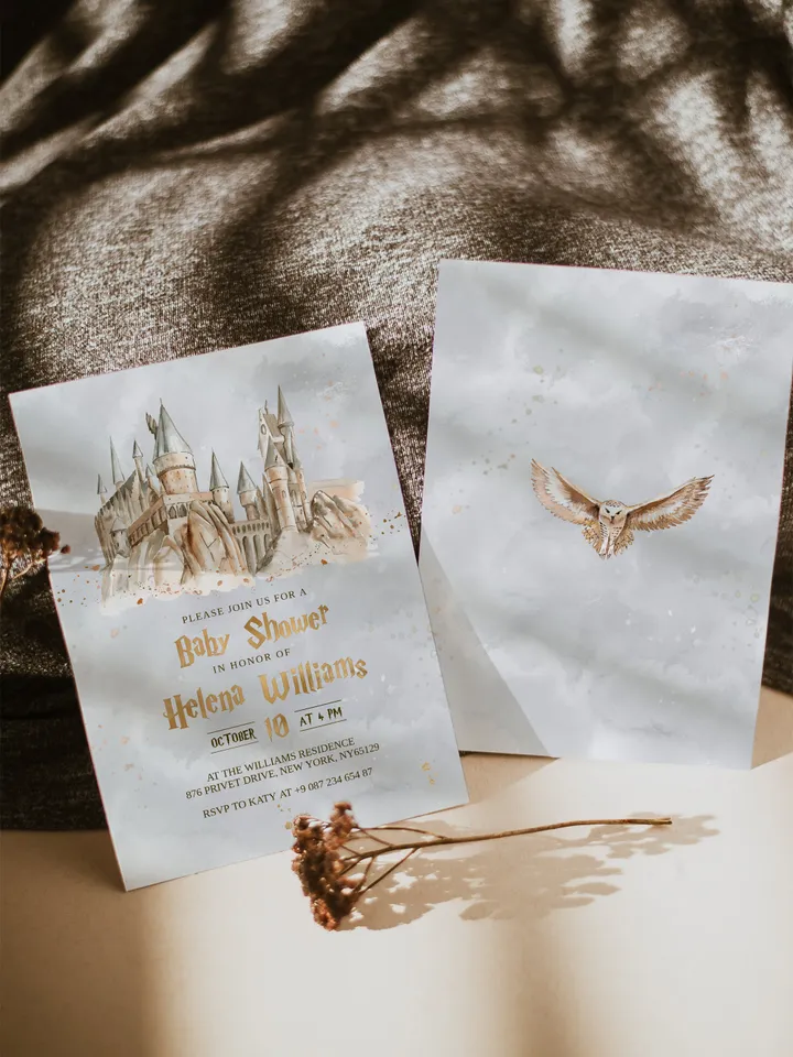Magic School Baby Shower Invitation; Editable Wizard Baby Shower invitation; Magic School Baby Shower Printable Invitation