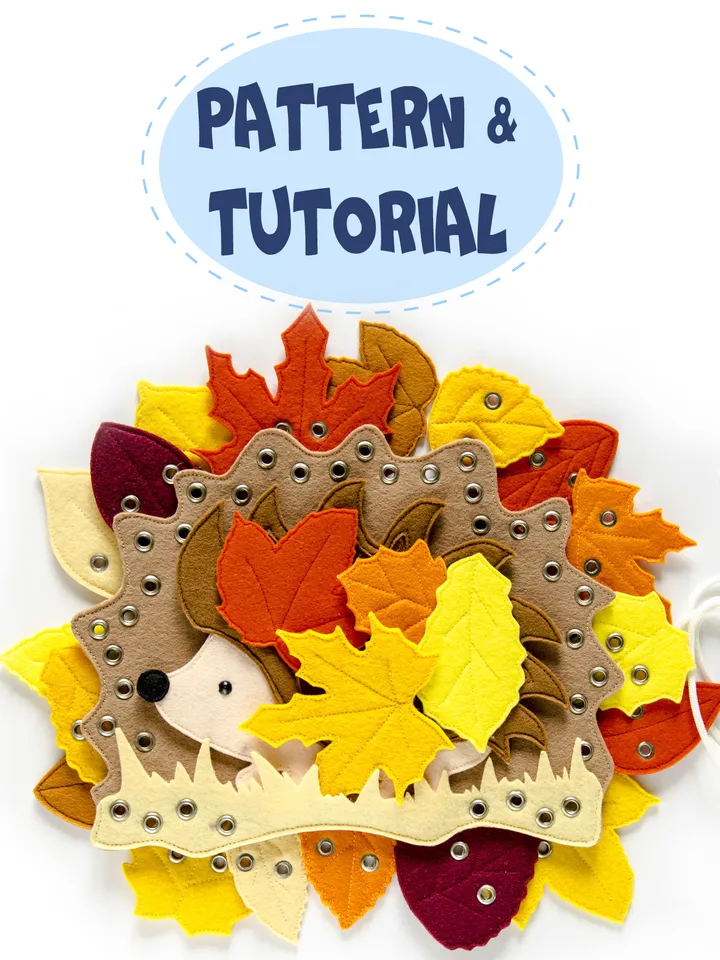 Autumn Hedgie, Fall toy, Lacing from felt, PDF and SVG Pattern and Tutorial