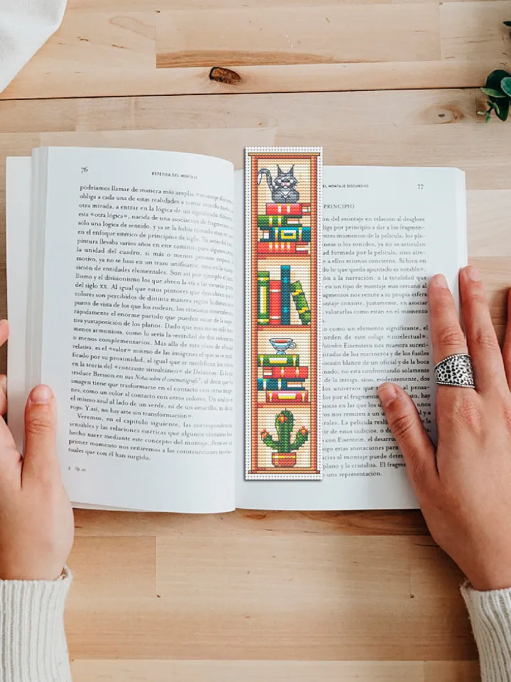 Modern bookmark cross stitch pattern digital PDF Handmade bookmark embroidery beginners Instant download Gift for book lover #B1