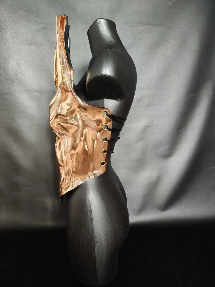 Golden corset, mirror corset, mirror armor, corset, cuirassa, women's armor, festival clothing, burning men