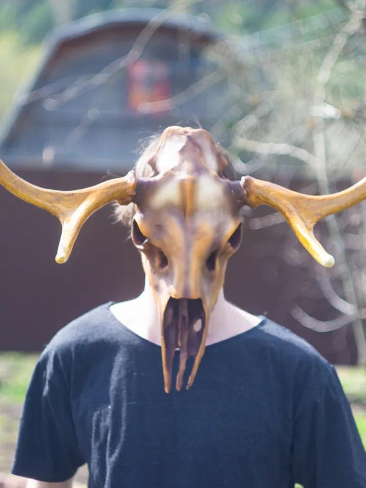Deer Skull Mask, Antler Mask, Realistic Skull Mask, tribal headpiece, Headpiece skull, ritual mask, pagan headdress, skull costume mask