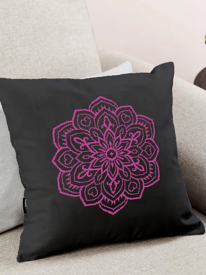 Flower mandala cross stitch pattern download PDF Monochrome xstitch chart Mandala digital Beginner stitch Floral ornament cross stitch #M79