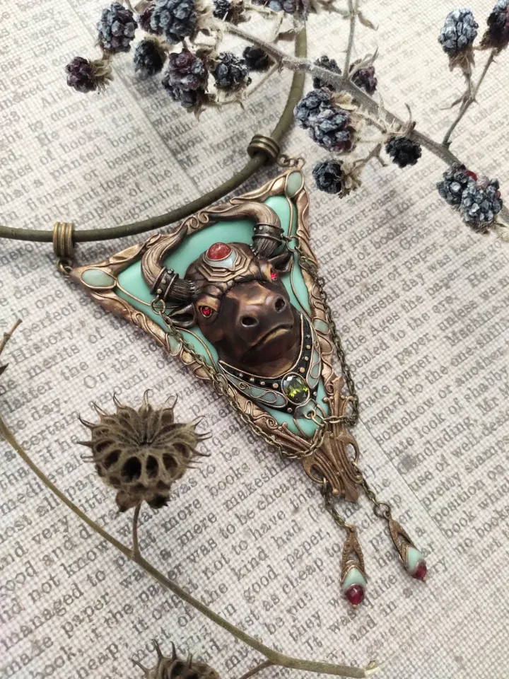 Minotaur Pendant, Minotaur Necklace,Mythology charm, necklace animal
