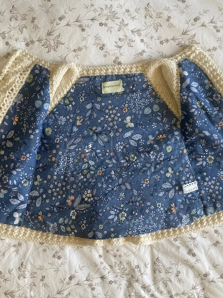 Lined Knit Baby Jacket, Baby Sweater, Handknit ONLY ONE AVAILABLE - Beautiful Gift!