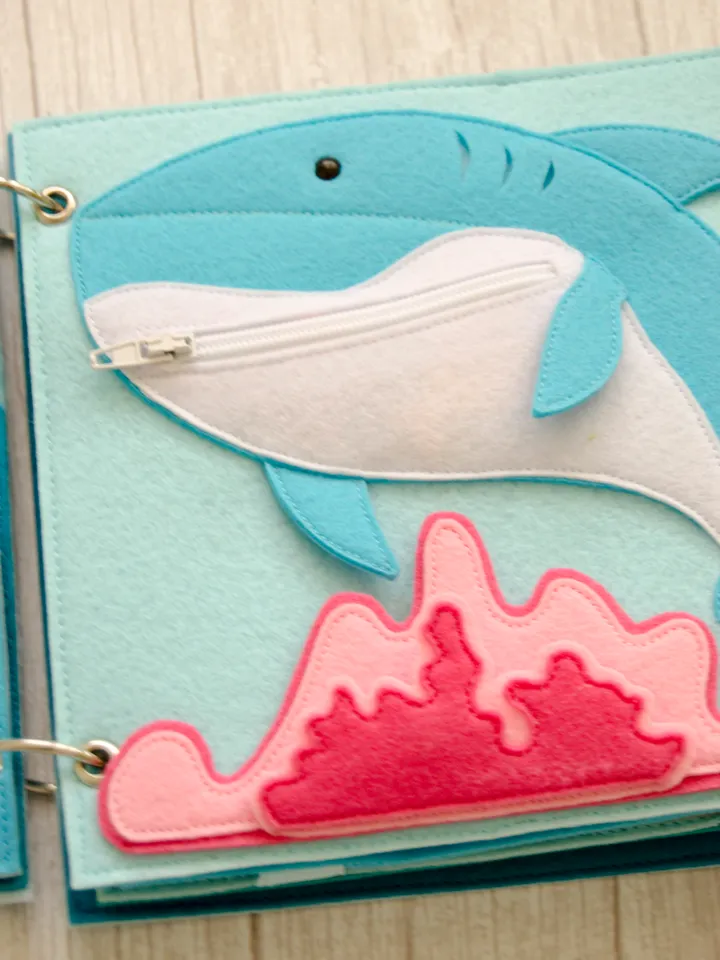 Quiet book page, Under the sea, Shark, Pattern and Tutorial, SVG files