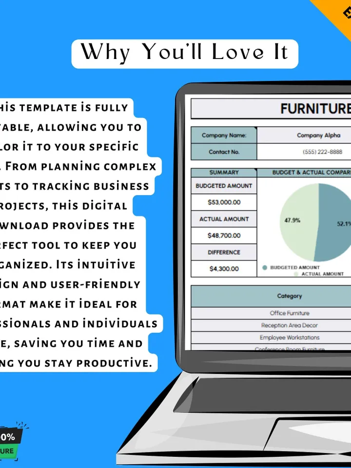 Furniture and Decor Budget Template, Home Styling Cost Planner, Interior Design Expense Tracker, Room Makeover Budget Spreadsheet