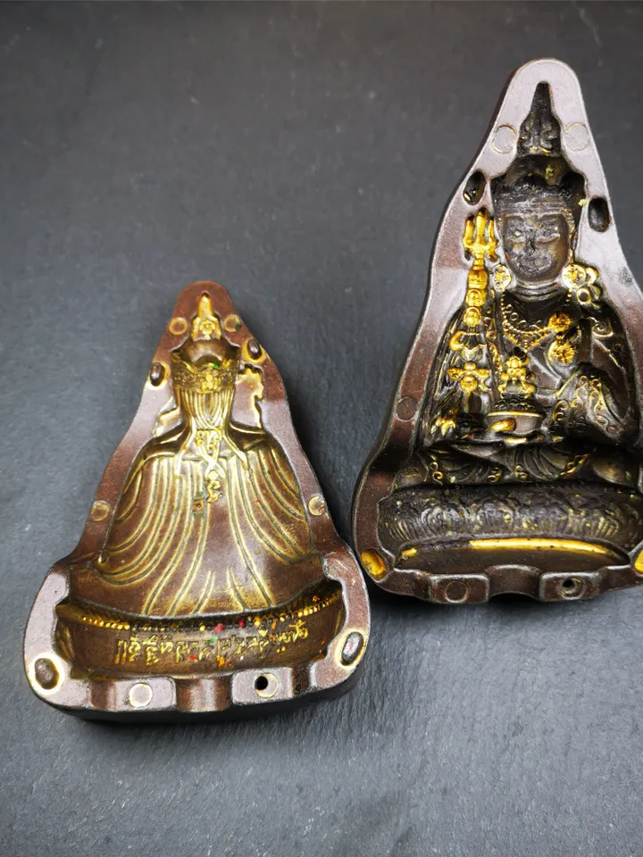 Gandhanra Antique Tibetan Statue Mold,Padmasambhava Tsa Tsa,Guru Rinpoche,Lotus Born,Old Mould Making Clay Buddha Statue,Tsha Tsha