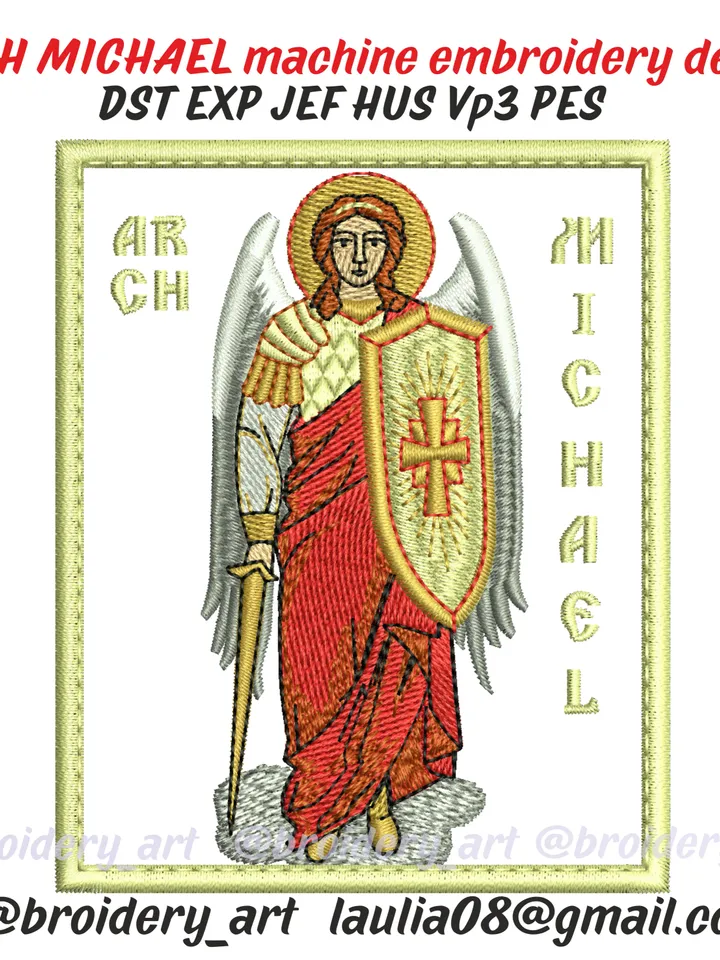 Archangel Michael machine embroidery design