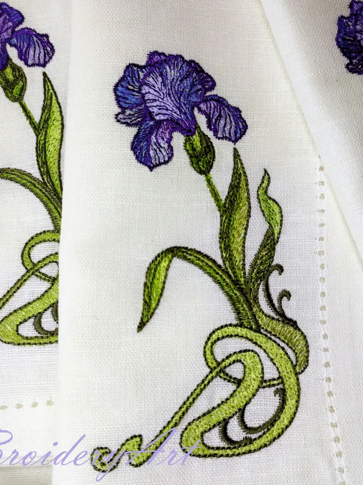 Iris art machine embroidery design