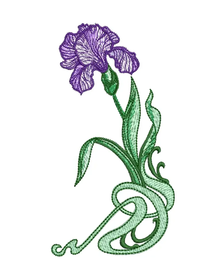 Iris art machine embroidery design