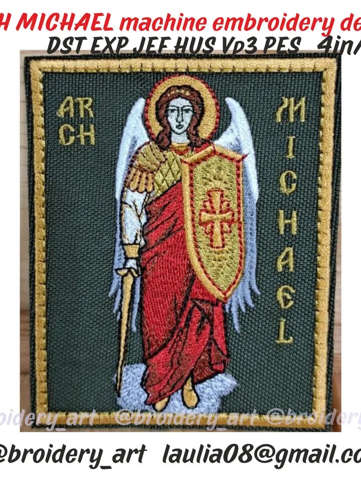 Archangel Michael machine embroidery design