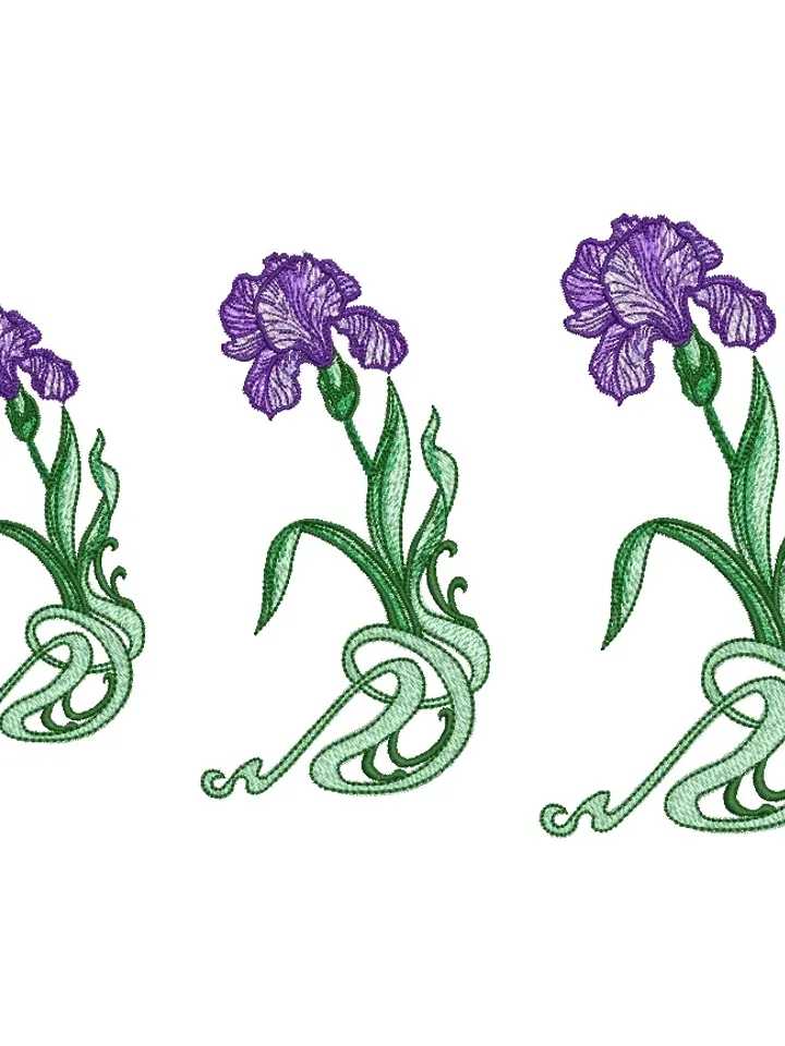 Iris art machine embroidery design