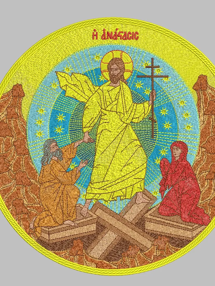Christ is risen machine embroidery design