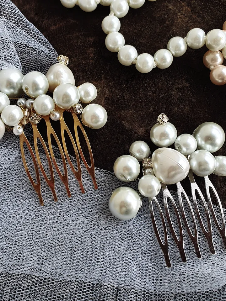 Pearl hair comb, small hair combs, pearls small hair combs, pearls hair pins, Casual hair comb, casual headpiece, wedding hair comb, Haircomb for bride, bridal hair comb, hairstyle jewelry for bride, wedding haircomb, pearls comb