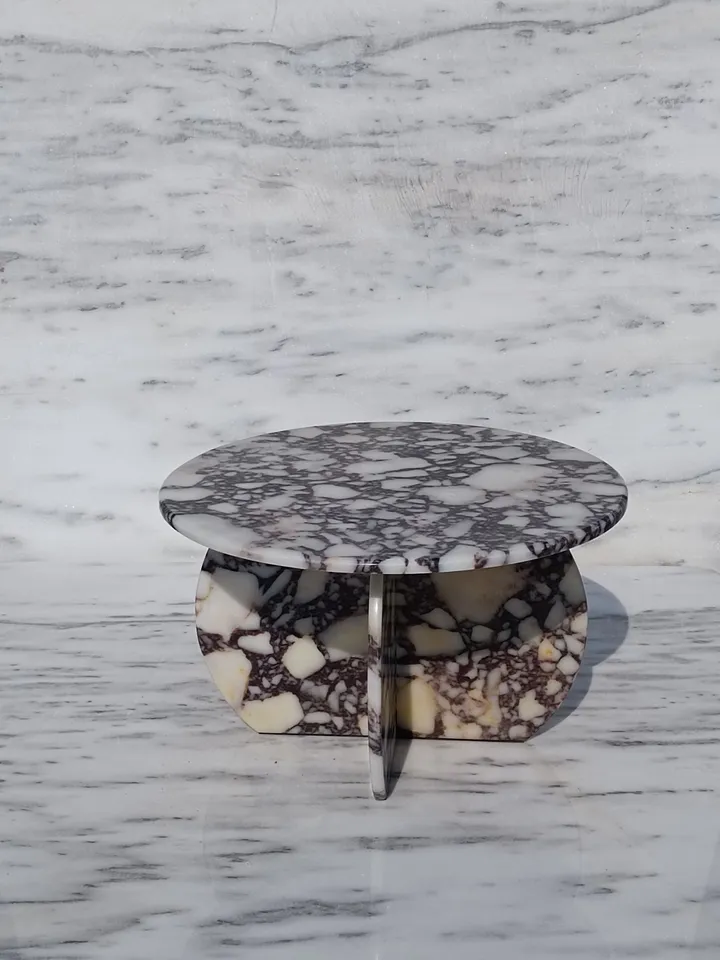 Calacatta Viola Coffee Table is Real Marble and everything is marble, including the Italian model handmade legs.