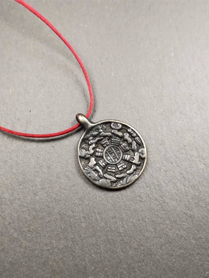 Gandhanra Handmade Tibetan Buddhist Calendar Badge,Melong,SIPAHO Amulet,1.0 inch