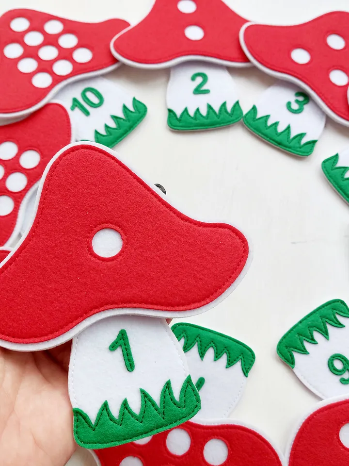 Felt Manual for Teaching Counting "FLY AGARIC COUNTING"