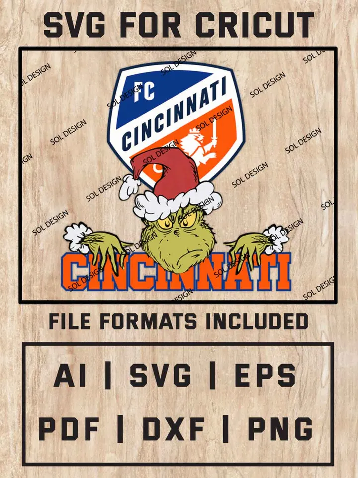 Grinch FC Cincinnati SVG, MLS SVG Design, MLS FC Cincinnati SVG, MLS Cincinnati Cricut, Christmas Svg, Grinch svg, Digital Download