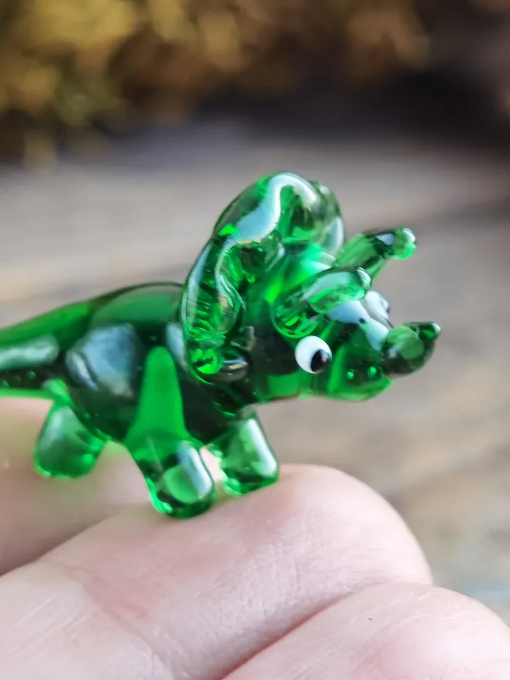 DINOSAUR ORNAMENTS Dinosaur figurine Glass dinosaur decor Miniature Dinosaur gift Dino figurine Glass figurines Tiny glass animals Terrarium