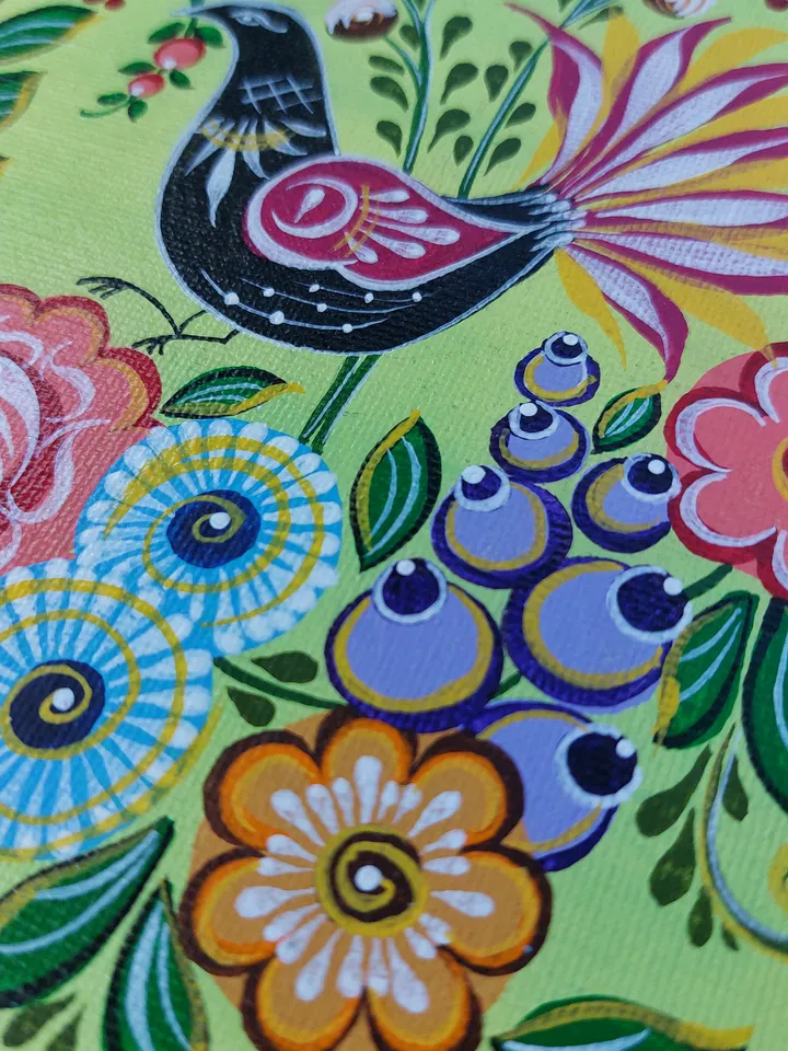 Fairy bird. Painting on canvas