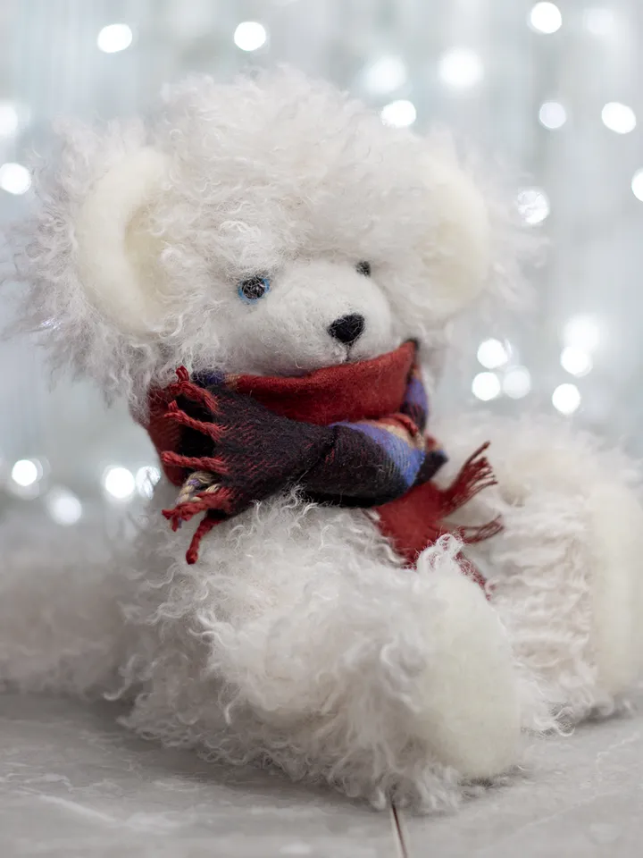 Teddy cat, White plush cat, Stuffed cat, Collectible cat, Room design, Cat figurine, Soft cat, Exclusive toys, Toys