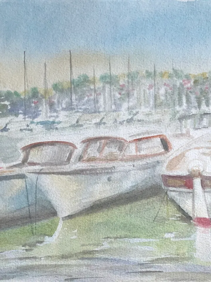 Yahts wall art hand painted modern watercolour painting