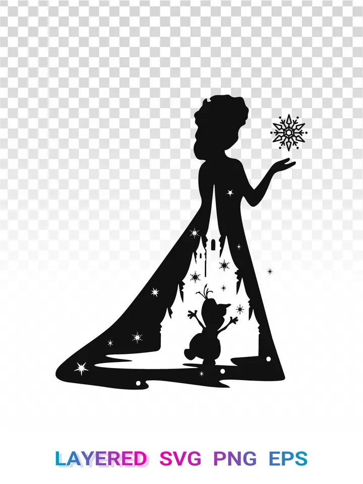 Elsa SVG, Frozen PNG Clipart, Disney Princess Cricut Silhouette